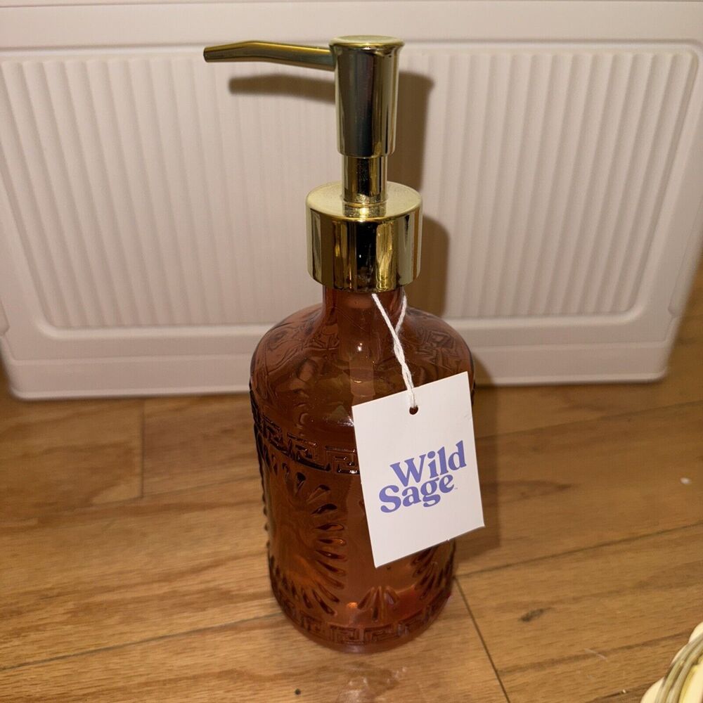 Wild Sage Cassidy Amber Colored Glass Lotion Pump